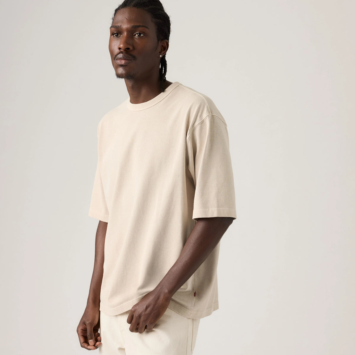 Heavyweight Loose Garment Dye T-Shirt - Garment Dye Pumice Stone - Tan