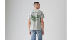 Relaxed Fit Short Sleeve Graphic T-Shirt - Taking The Scenic Route - Grey