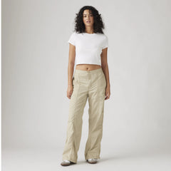 Baggy Parachute Women's Pants - White Pepper - Tan
