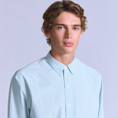 Relaxed Button Down Shirt - Sky Blue Button Down - Blue