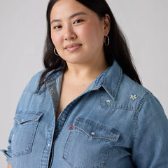 Ultimate Western Shirt (Plus Size) - Bee In The Bonnet Western - Medium Wash