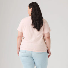 V-Neck T-Shirt (Plus Size) - Potpourri - Pink
