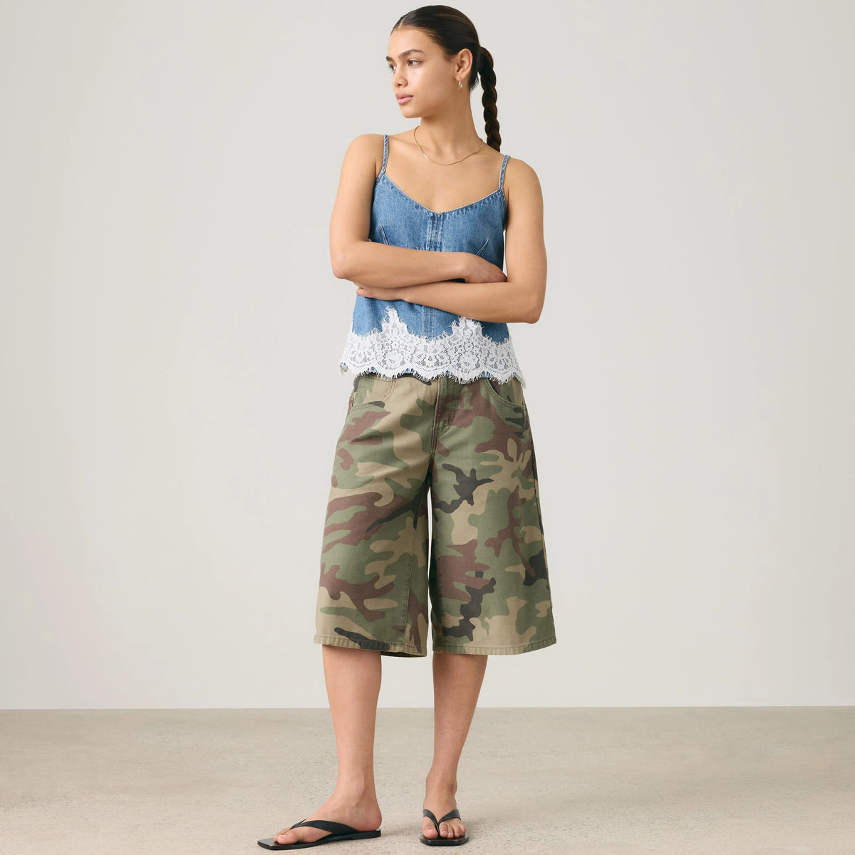 90s Women's Denim Cami Top - Slipped My Mind - Medium Wash