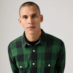 Classic Worker Overshirt - Albany Plaid Dark Green - Green