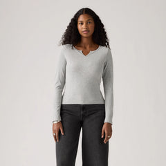 Dry Goods Women's Supersoft Long-Sleeve Tee - Medium Heather Gray - Grey