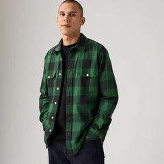 Classic Worker Overshirt - Albany Plaid Dark Green - Green