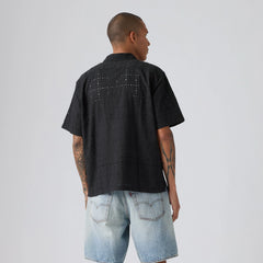 Sunset Camp Eyelet Shirt - Jet Black - Black