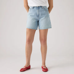 High Rise Baggy Women's Shorts - Far and Wide - Medium Wash