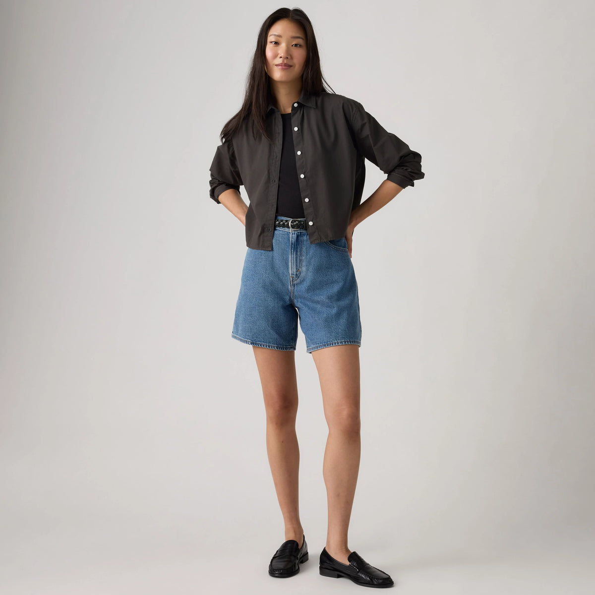 High Rise Baggy Lightweight Women's Shorts - Own It Tencel - Medium Wash