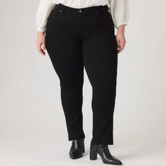 Classic Straight Women's Jeans (Plus Size) - Black