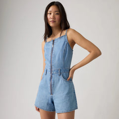 Square Neck Jumpsuit - I Won'T - Light Wash