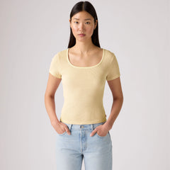 Garment Dye Essential Square Neck T-Shirt - Garment Dye - Yellow