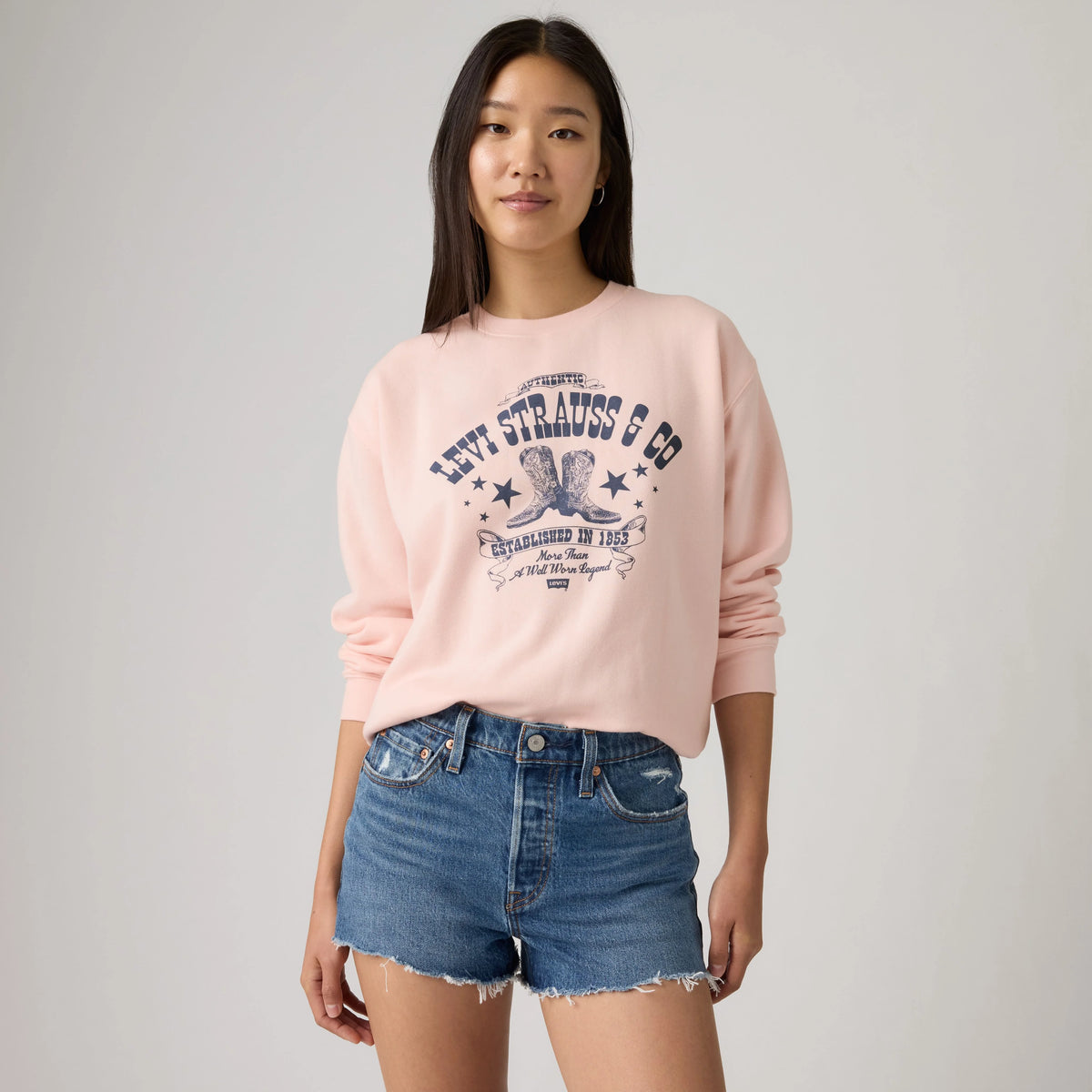 Graphic Everyday Crewneck Sweatshirt - Crystal - Pink