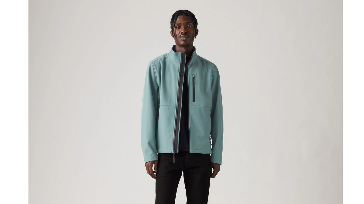 Soft Shell Stand Collar Jacket - Trooper - Green