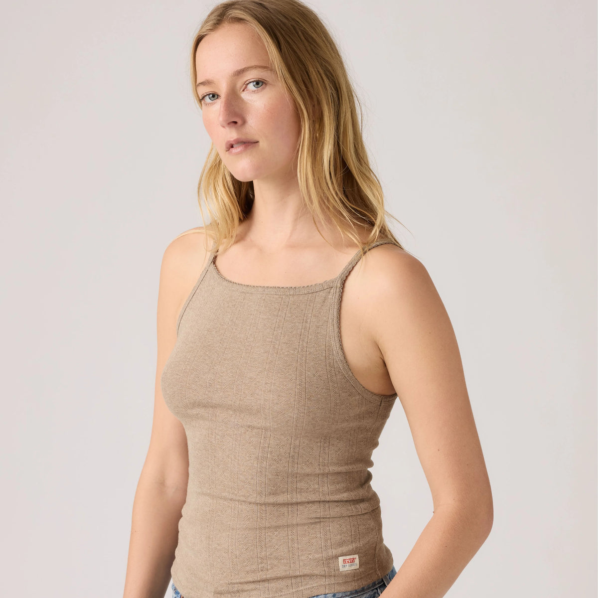 Dry Goods Apron Tank Top - Taupe Gray Heather B - Brown