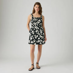 Vera Waisted Mini Dress - Jonna Floral Anthrac - Black