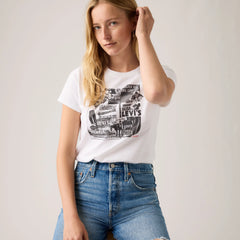 Levi's® Logo Perfect Tee Shirt - Cowboy Grid - White