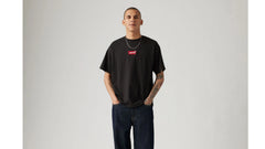 Relaxed Fit Embroidered Badge Vintage Graphic T-Shirt - Badge Caviar - Black