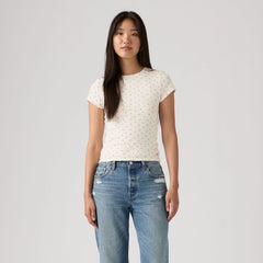Dry Goods Short Sleeve Tee - Abbey Ditsy Coral Bl - Pink