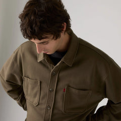 Boxy Knit Worker Garment Dye Sweatshirt - Garment Dye Maitake Brown - Brown