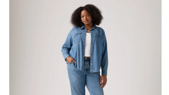 Ultimate Western Shirt (Plus Size) - Mighty Fine - Medium Wash