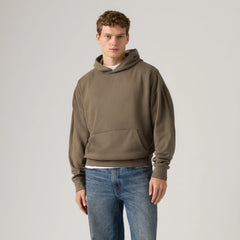 Soft Boxy Garment Dye Hoodie Sweatshirt - Garment Dye Bungee - Brown