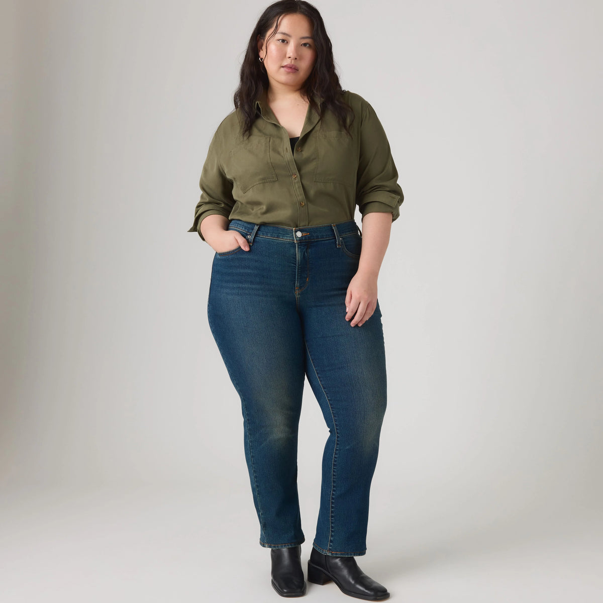 314 Shaping Straight Women's Jeans (Plus Size) - Zealous Blue - Dark Wash