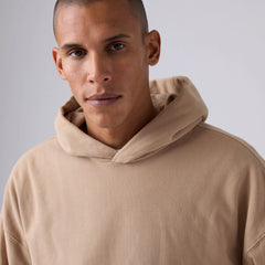 Soft Boxy Garment Dye Hoodie Sweatshirt - White Pepper - White