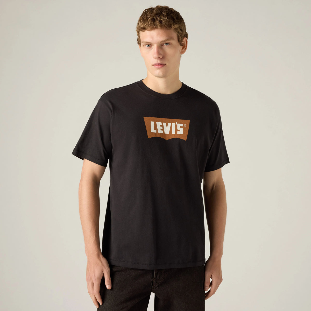 Relaxed Fit Vintage Batwing Graphic T-Shirt - Vintage Pecan - Black
