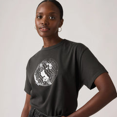 Graphic Logo Vintage Short Sleeve Tee - Disco Ball Pirate Bl - Black