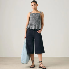 Monaco Blouse - Springtime Dobby Gin - Black