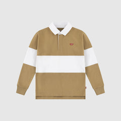 Timeless Rugby Long Sleeve Polo Big Boys 8-20 - Travertine - Brown
