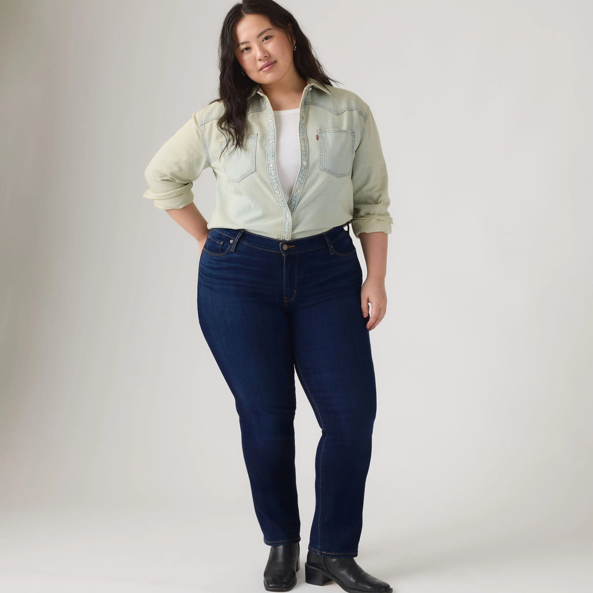 Classic Straight Women's Jeans (Plus Size) - Cobalt Haze - Dark Wash