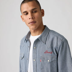 Classic Western Standard Fit Shirt - Roadtrip Stripes - Medium Wash