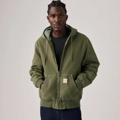 Potrero Hooded Jacket - Washed Green Stonewash - Green