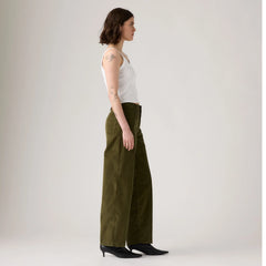 Baggy Dad Corduroy Women's Pants - Ivy Green - Green
