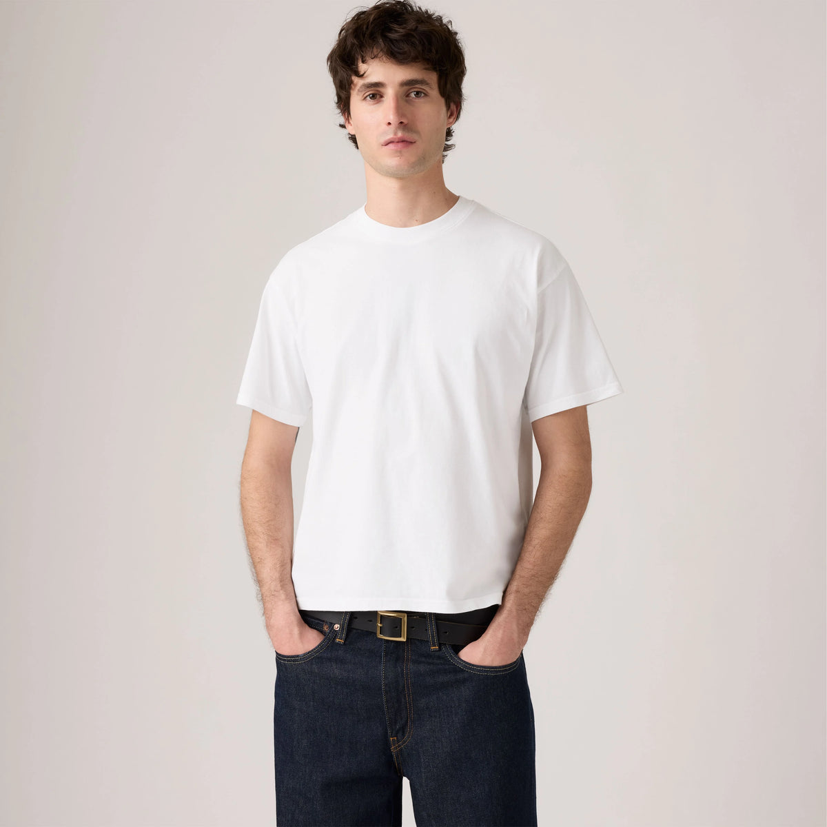 Boxy Short Sleeve T-Shirt - Bright White - White