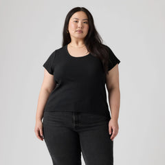 Sweetie Cap Sleeve Tee (Plus Size) - Anthracite Night - Black