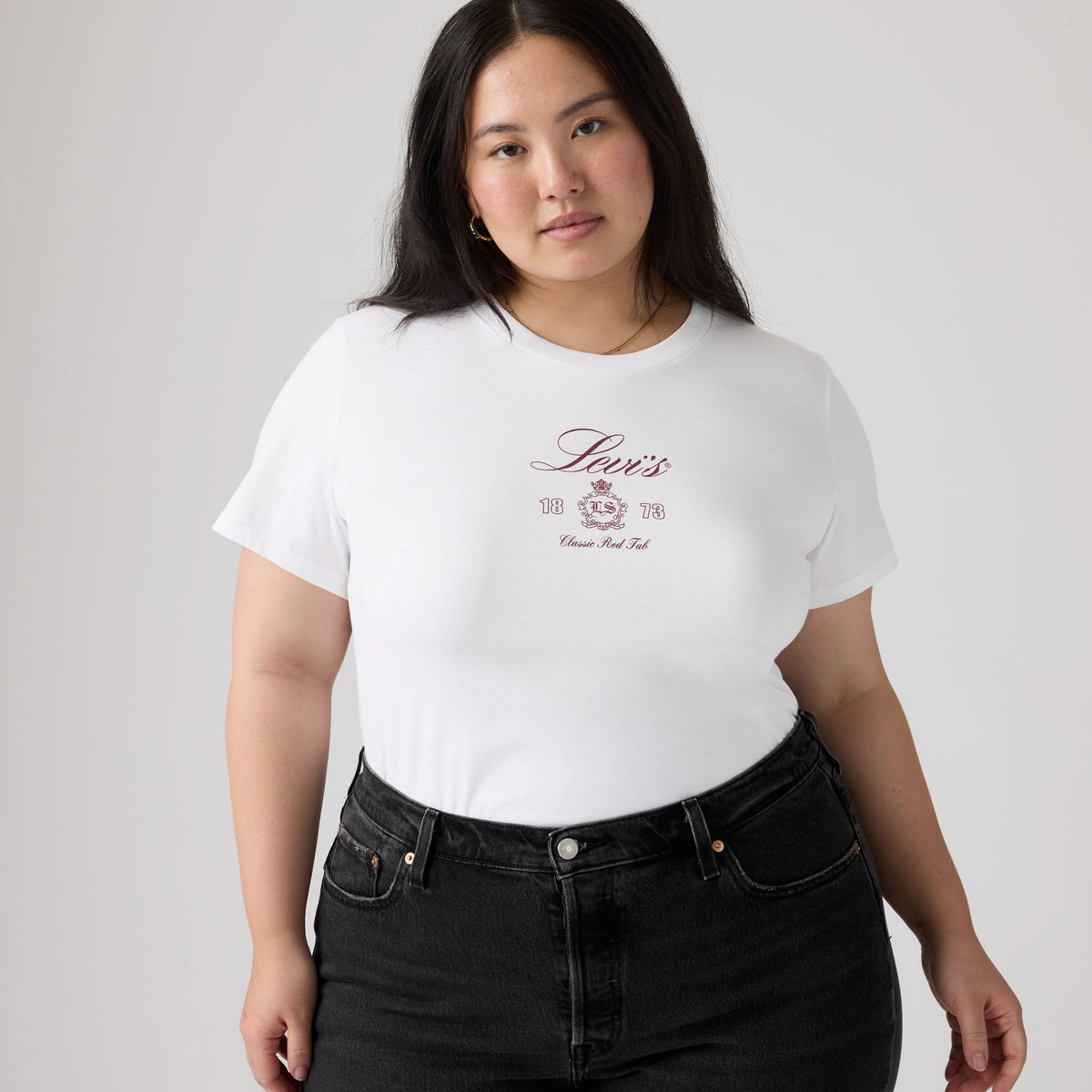 Perfect Logo T-Shirt (Plus Size) - Plus Two Horse Brigh - White