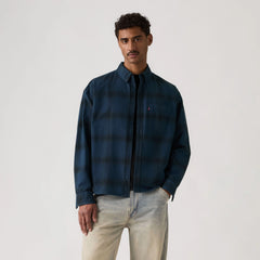 Zandt Long-Sleeve Boxy Garment Dye Shirt - Garment Dye Zodiac Blue - Blue