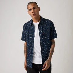 Short-Sleeve Classic One Pocket Standard Fit Shirt - Terry Ditsy Dress Blues - Multi-Color
