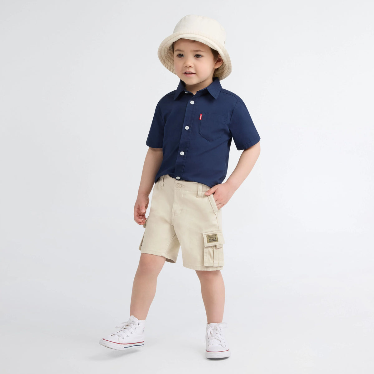 Traditional Cargo Shorts - Oatmeal - Brown