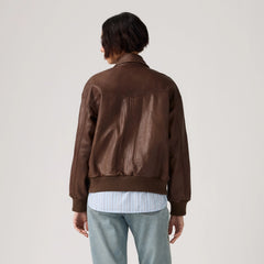 Genuine Leather Kennedy Dad Jacket - Vintage Brown - Brown