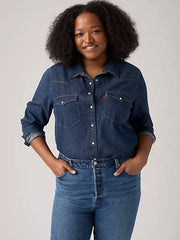 Ultimate Western Shirt (Plus Size) - Smokin' Hot - Dark Wash