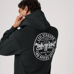 Relaxed Graphic Hoodie Sweatshirt - Worlds Finest Denim Jet Black - Black