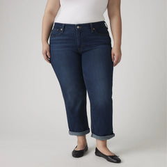 Boyfriend Women's Jeans (Plus Size) - Cobalt - Dark Wash