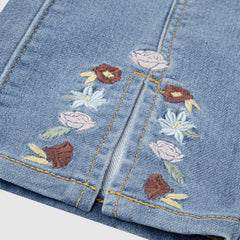 Dobby Pull On Wide Leg Jeans Little Girls 4-6 - Drew Me In - Medium Wash