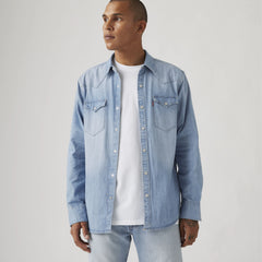 Barstow Western Denim Shirt - Indigo Stonewash - Light Wash
