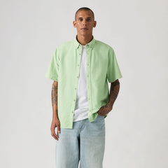 Authentic Short-Sleeve Button-Down Garment Dye Shirt - Garment Dye Cameo Green - Green