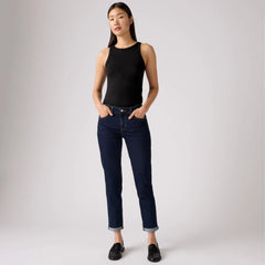 Boyfriend Mid-Rise Women's Jeans - Outside The Screen - Dark Wash